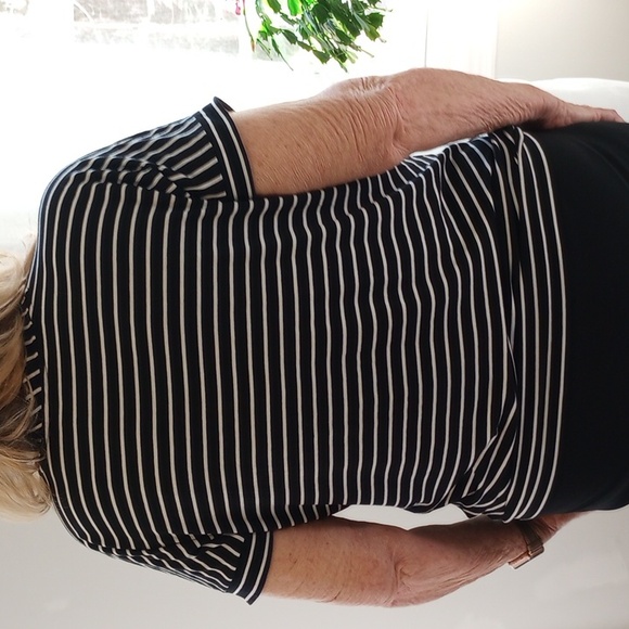 Chico's Black/White Striped Top/2 Tops For $30 - Picture 4 of 7